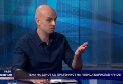 Борислав Крмов, пратеник на Левица, во централниот Дневник на ТВ Сител