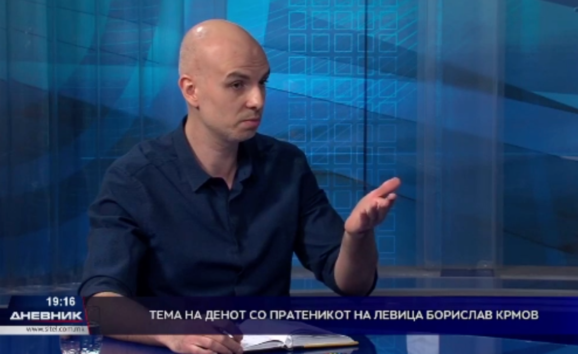 Борислав Крмов, пратеник на Левица, во централниот Дневник на ТВ Сител